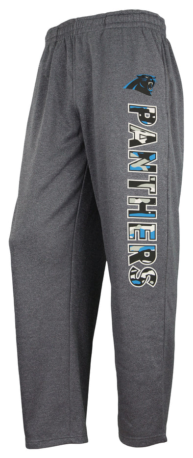 Zubaz NFL Men's Carolina Panthers Poly Fleece Dark Heather Gray Sweatpants