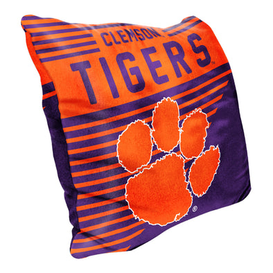 Northwest NCAA Clemson Tigers Velvet Stripes Throw Pillow,16"X16"