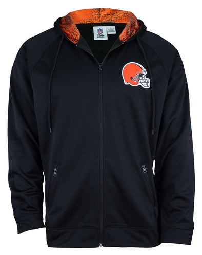 Zubaz NFL Men's Cleveland Browns Full Zip  Fleece Zip Up Hoodie