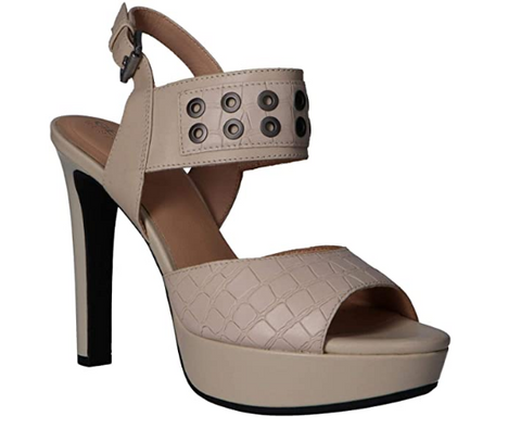 GEOX Women's D Felyxa C Open Toe Heels, Cream
