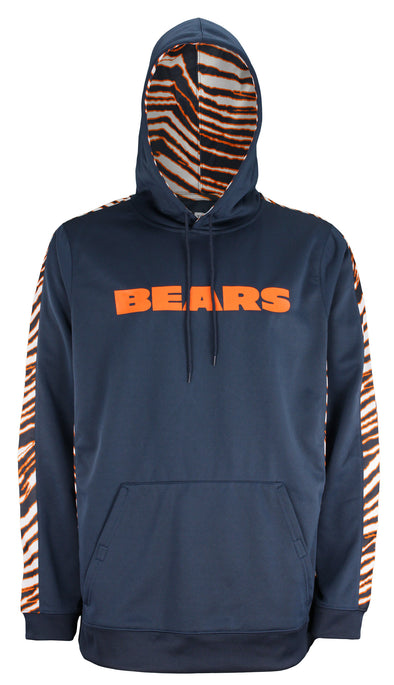 Zubaz NFL Men's Chicago Bears Zebra Solid Hoodie, Navy