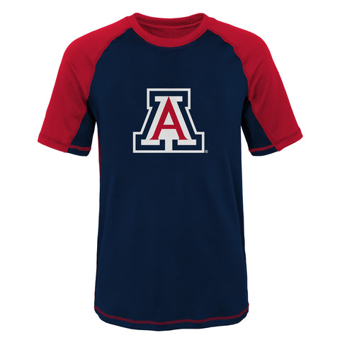 Outerstuff NCAA Youth Arizona Wildcats Color Block Rash Guard Shirt