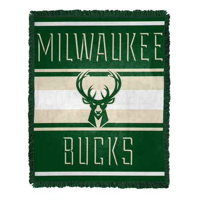 Northwest NBA Milwaukee Bucks Nose Tackle Woven Jacquard Throw Blanket