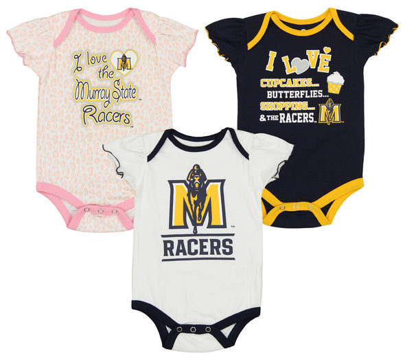 Outerstuff NCAA Infant Girls Murray State Racers Three Piece Creeper Set
