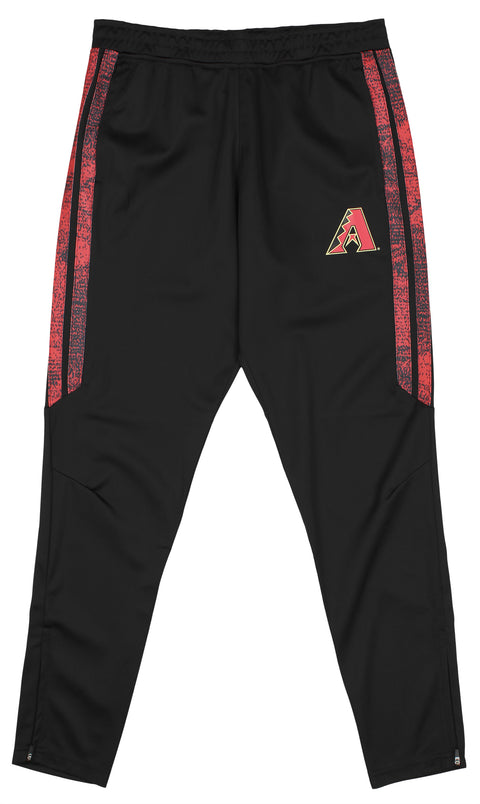 Zubaz MLB Men's Arizona Diamondbacks Static Stripe Black Track Pants