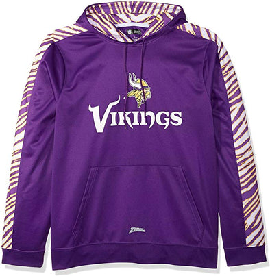 Zubaz NFL Football Men's Minnesota Vikings Zebra Accent Solid Hoodie