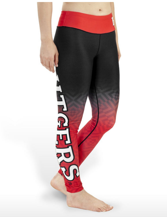 NCAA Women's Rutgers Scarlet Knights Gradient Print Leggings, Black