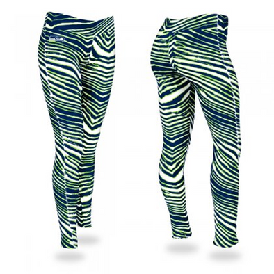 Zubaz NFL Women's Seattle Seahawks Zebra Print Legging Bottoms