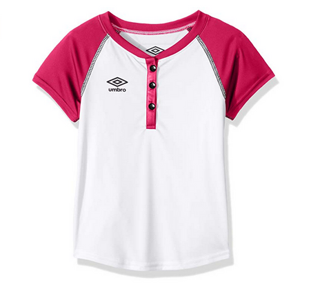 Umbro Little Girls Drop Ball Henley Top Shirt, Color Options