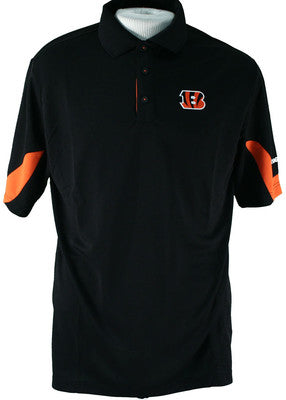 Reebok NFL Men's Cincinnati Bengals Team PlayDry Performance Polo Shirt, Black
