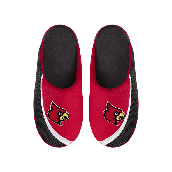 FOCO NCAA Men's Louisville Cardinals 2022 Big Logo Color Edge Slippers