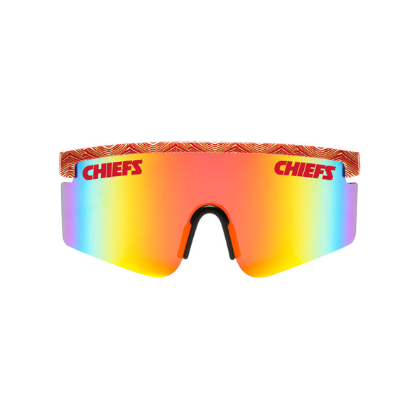 FOCO X Zubaz NFL Collab 90s Retro Swag Sunglasses, Kansas City Chiefs