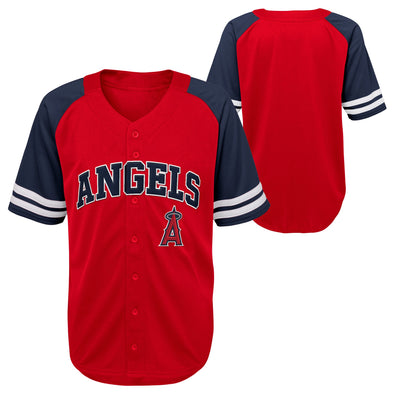 Outerstuff MLB Kids Los Angeles Angels Button Up Baseball Team Home Jersey