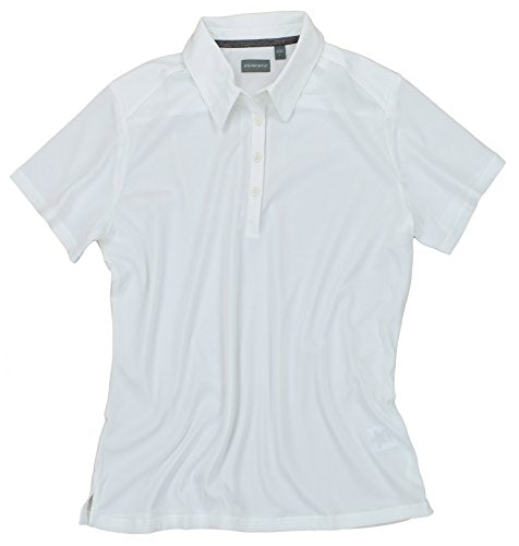 Ashworth Women's EZ-TECH2 Short Sleeve Solid Polo Shirt, White