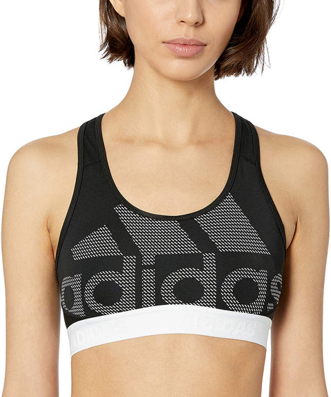 adidas Women's Don't Rest Alphaskin Sport Logo Bra, Black/White