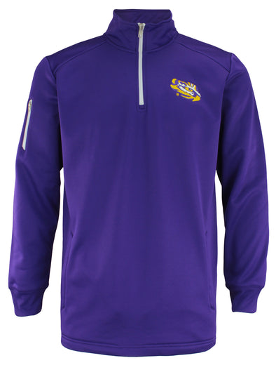 Outerstuff NCAA Men's LSU Tigers Poly Fleece 1/4 Zip, Purple