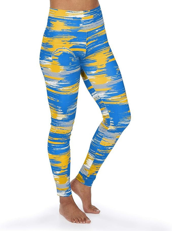 Zubaz NFL Women's Los Angeles Chargers Brushed Paint Team Color Leggings