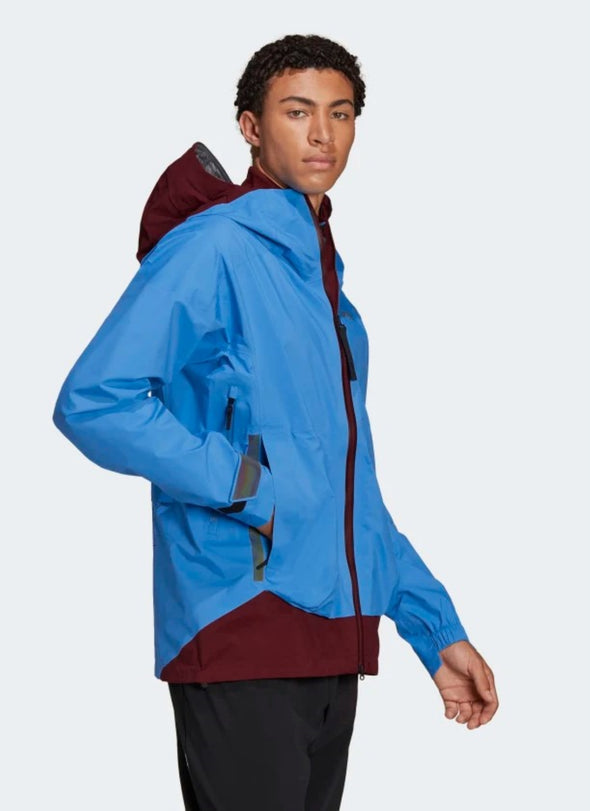 Adidas Men's Terrex MYSHELTER Gore-Tex Active Rain Jacket, Shock Blue/Shadow Red
