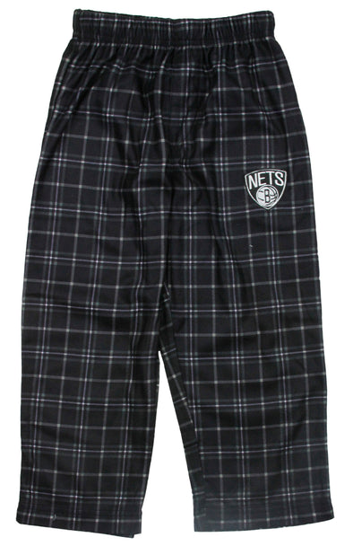NBA Basketball Kids / Youth Brooklyn Nets Plaid Pajama Pants - Black