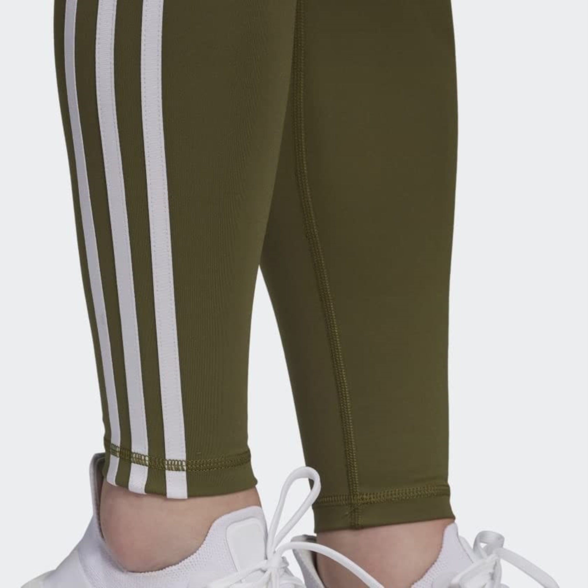 Adidas Originals 3-stripes Trefoil Leggings - Khaki - Womens from