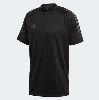 Adidas Men's Tan Jacquard Jersey Top, Black