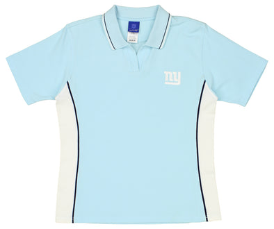 Reebok New York Giants NFL Women's Short Sleeve Sporty Polo Shirt, Baby Blue