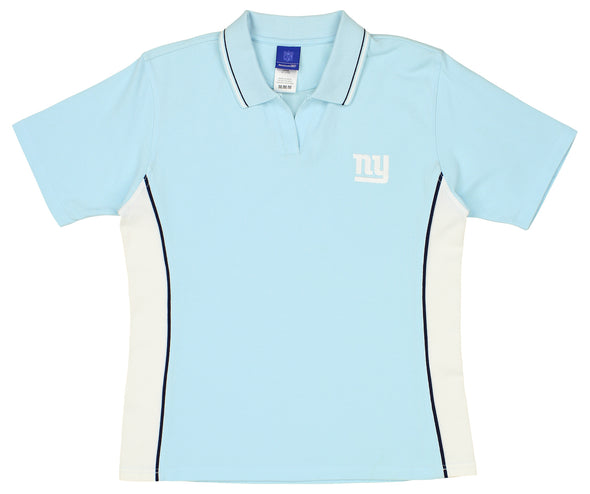 Reebok New York Giants NFL Women's Short Sleeve Sporty Polo Shirt, Baby Blue