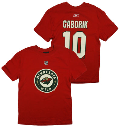 Reebok NHL Youth Boy's Minnesota Wild Marian Gaborik #10 Jersey Tee T-Shirt, Red