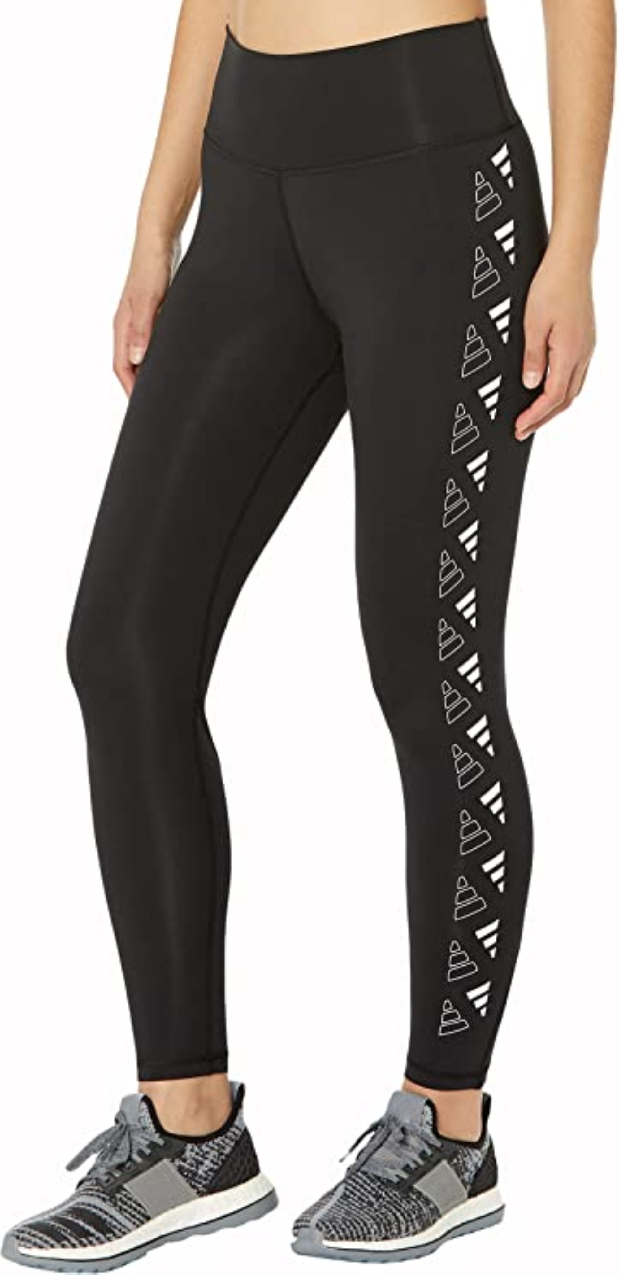 Black adidas Womens Optime Fierce Training 7/8 Tights - Get The Label