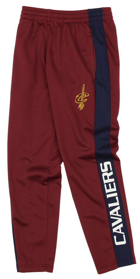 OuterStuff NBA Youth Boys Side Stripe Slim Fit Performance Pant, Cleveland Cavaliers