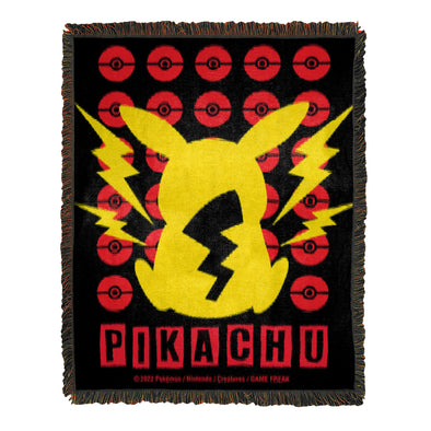 Northwest Pokemon Pikachu Choose Lightning Woven Jacquard Throw Blanket, 46"W x 60"L