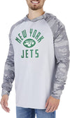 Zubaz New York Jets NFL Men's Grey Lightweight Hoodie w/ Tonal Camo Sleeves