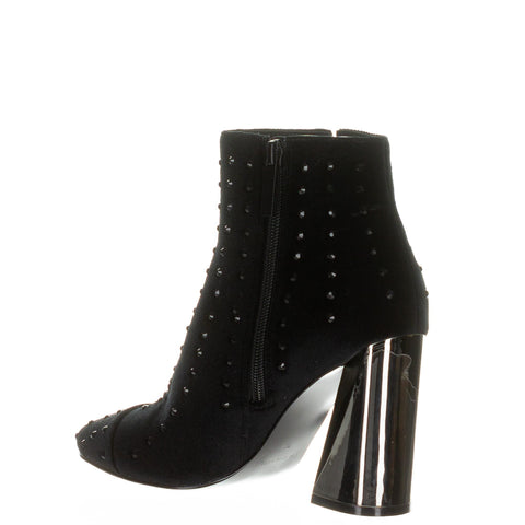 Kendall + Kylie Women's Tiaa-3 Velvet Studded Bootie, Black