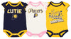 Outerstuff NBA Infant Girls Indiana Pacers Dribble Time 3 Pack Creeper Set