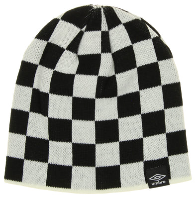 Umbro Men's Checkerboard Knit Skullie Hat, White/Black - One Size Fits Most