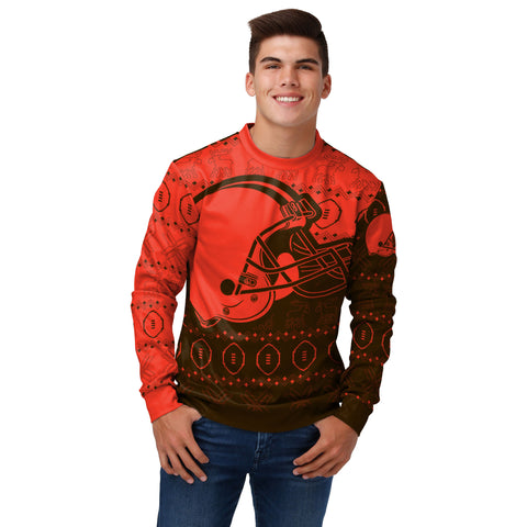 FOCO Men's NFL Cleveland Browns Ugly Printed Sweater