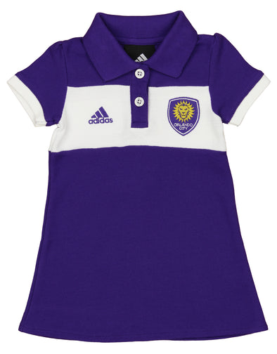 Adidas MLS Infant Girls Orlando City SC Half Time Polo Dress, Purple