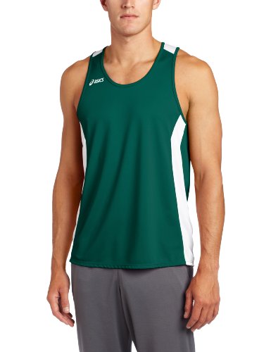 ASICS Men's Intensity Sleeveless Athletic Work Out Singlet Tank Shirt, Forest Green