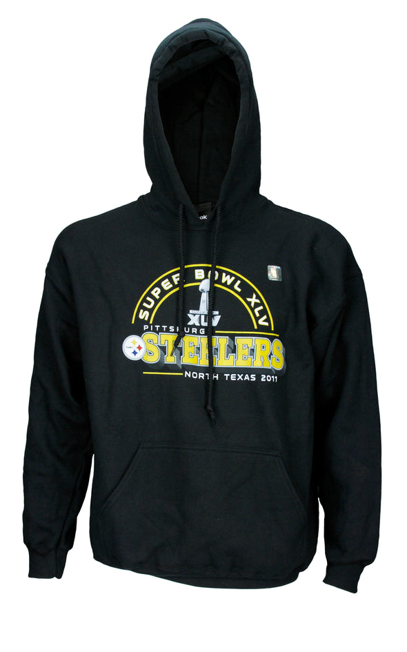 Reebok Mens NFL Pittsburgh Steelers Super Bowl XLV 2011 Hoodie Hooded Sweatshirt