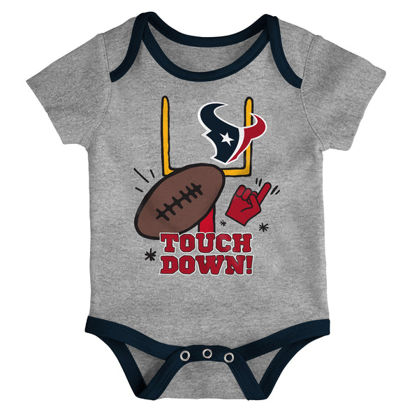 Outerstuff NFL Newborn Houston Texans "Champ" 3-Pack Bodysuit Set