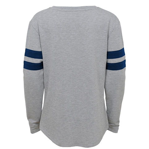 Outerstuff Minnesota Timberwolves NBA Girls Kids (4-6X) & Youth (7-16) Grey Long Sleeve Dolman Tee