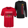 Outerstuff NHL Youth Boys (8-20) Chicago Blackhawks Performance Long & Short Sleeve T-Shirt Set