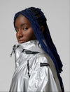 Adidas Women's Stella McCartney TruePace Metalic Running Jacket, Silver Metallic/Black