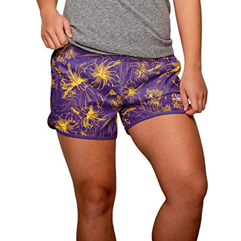 Forever Collectibles NCAA Women's LSU Tigers Tonal Floral Running Shorts