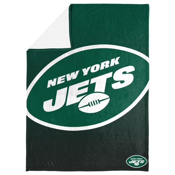 FOCO NFL New York Jets Gradient Micro Raschel Throw Blanket, 50 x 60