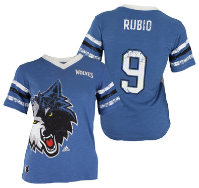 Adidas NBA Youth Girls Minnesota Timberwolves Ricky Rubio #9 Player Tee
