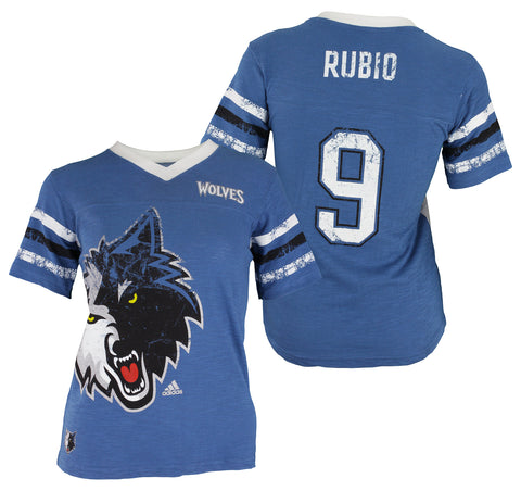 Adidas NBA Youth Girls Minnesota Timberwolves Ricky Rubio #9 Player Tee