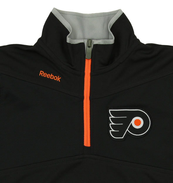 Reebok NHL Youth Philadelphia Flyers Long Sleeve 1/4 Zip Top, Black