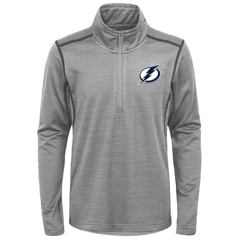 Outerstuff Tampa Bay Lightning NHL Boys Youth (8-20) Back to The Arena 1/4 Zip Pullover Sweater, Grey