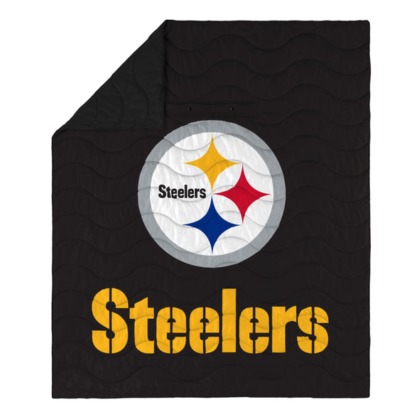 FOCO NFL Pittsburgh Steelers Exclusive Outdoor Wearable Big Logo Blanket, 50" x 60"